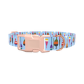 Fishing Bobber Pattern Dog Collar - plastic gold