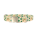 St. Patrick's Clover Bow Dog Collar - metal silver