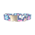 Retro Flower Dog Collar - metal silver