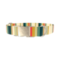 Striped Hexagon Dog Collar - metal gold