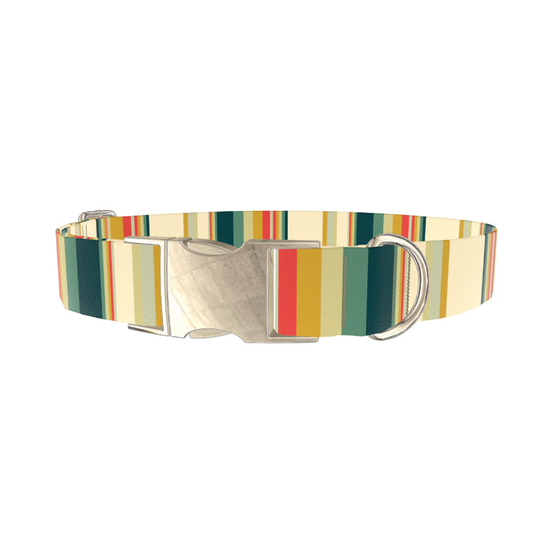 Striped Hexagon Dog Collar - metal gold
