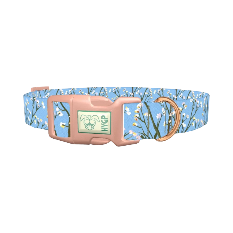 Floral Branches Dog Collar - plastic rose gold