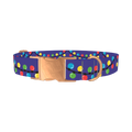 Christmas Lights Dog Collar - metal rose gold