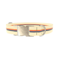 Colorful Hexagon Stripe Dog Collar - metal gold