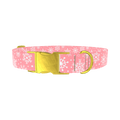 Pink Snowflake Pattern Dog Collar - metal rose gold