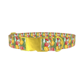 Red Yellow Tulip Dog Collar - metal gold