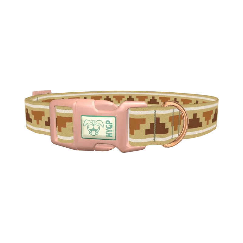 Sand Tribal Pattern Dog Collar - plastic rose gold