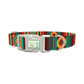 Tribal Stripes Dog Collar - plastic silver