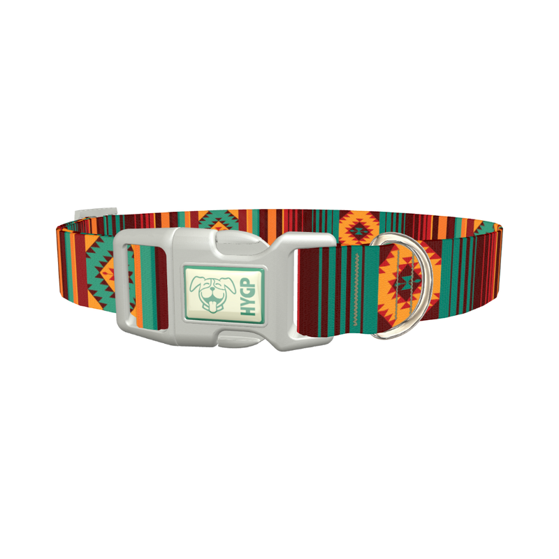 Tribal Stripes Dog Collar - plastic silver
