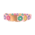Colorful Donut Pattern Dog Collar - metal rose gold