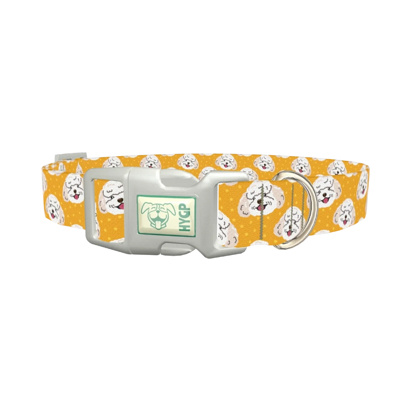 Toy Poodle Pattern Dog Collar - plastic silver