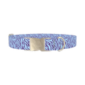 Zebra Stripe Dog Collar - metal silver
