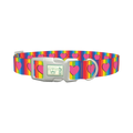 Rainbow Heart Dog Collar - plastic silver