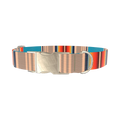 Striped Woven Dog Collar - metal gold