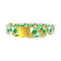 Lucky Clover Pattern Dog Collar - metal rose gold