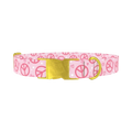 Peace Flower Dog Collar - metal gold