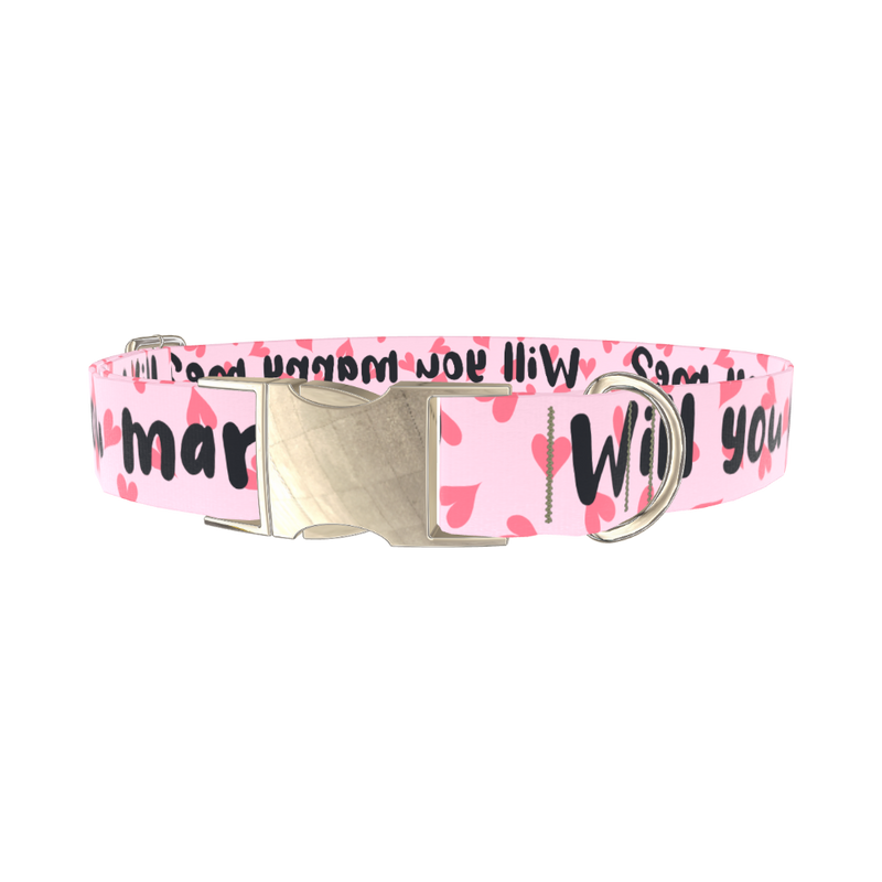Heart Pattern Dog Collar - metal gold