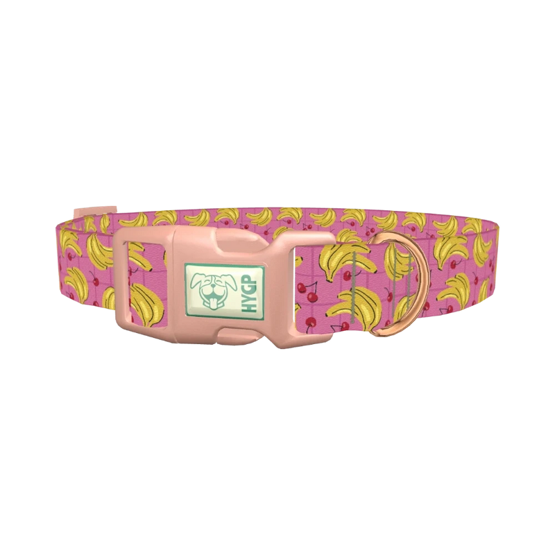 Banana Cherry Dog Collar - plastic rose gold