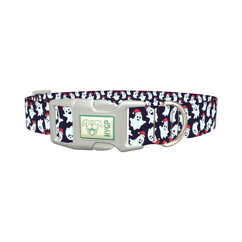 Christmas Ghost Dog Collar - plastic silver