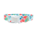 Multi Floral Hibiscus Dog Collar - plastic rose gold