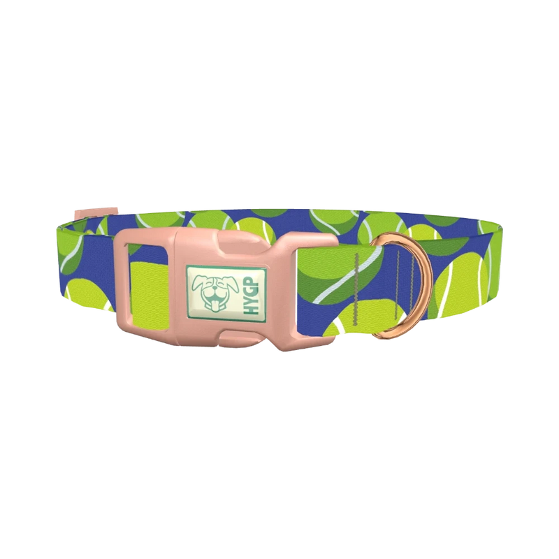 Tennis Ball Dog Collar - plastic rose gold