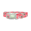 Christmas Ho Ho Pink Dog Collar - plastic silver
