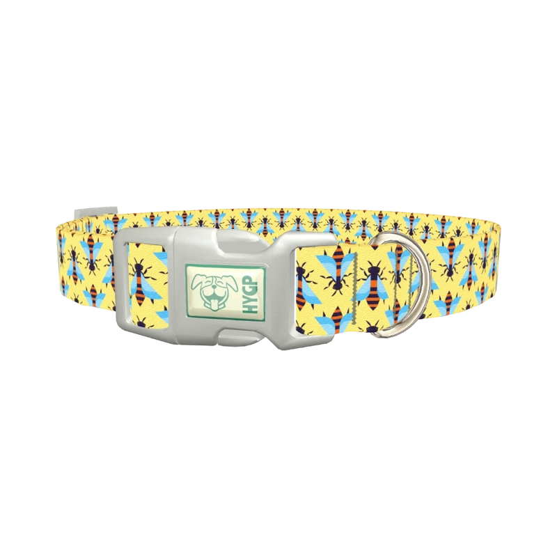 Stylized Bee Dog Collar - plastic silver