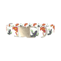 Colorful Frog Pattern Dog Collar - metal silver