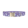 Purple Unicorn Magic Dog Collar - metal silver