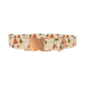Mushroom and Daisy Dog Collar - metal rose gold