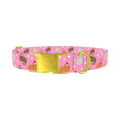 Santa Cat Pattern Dog Collar - metal gold