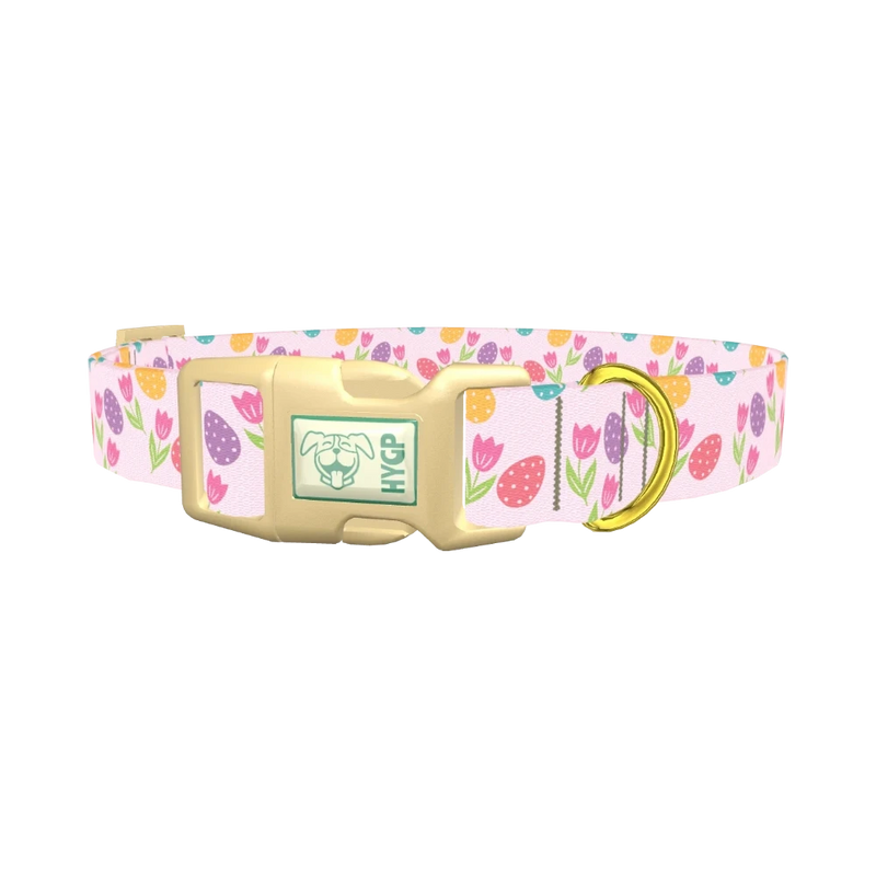 Easter Floral Dog Collar - plastic gold