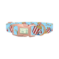 Geometric Chessboard Dog Collar - plastic rose gold