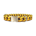 Brown Background Gold Chain Dog Collar - metal silver