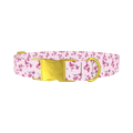 Floral Cherry Blossom Dog Collar - metal gold