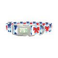 Patriotic Bow Dog Collar - plastic silver