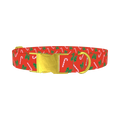 Festive Bows and Candy Canes Dog Collar - metal gold
