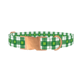 St. Patrick's Plaid Dog Collar - metal rose gold