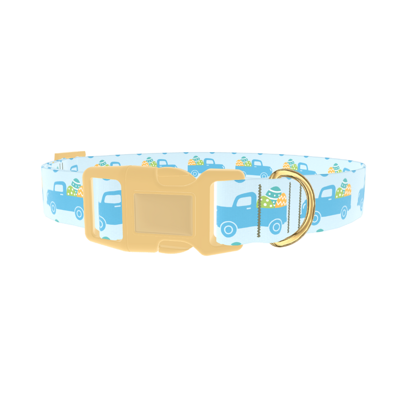 Easter Truck Dog Collar - plastic gold