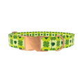 Clover Heart Dog Collar - metal silver