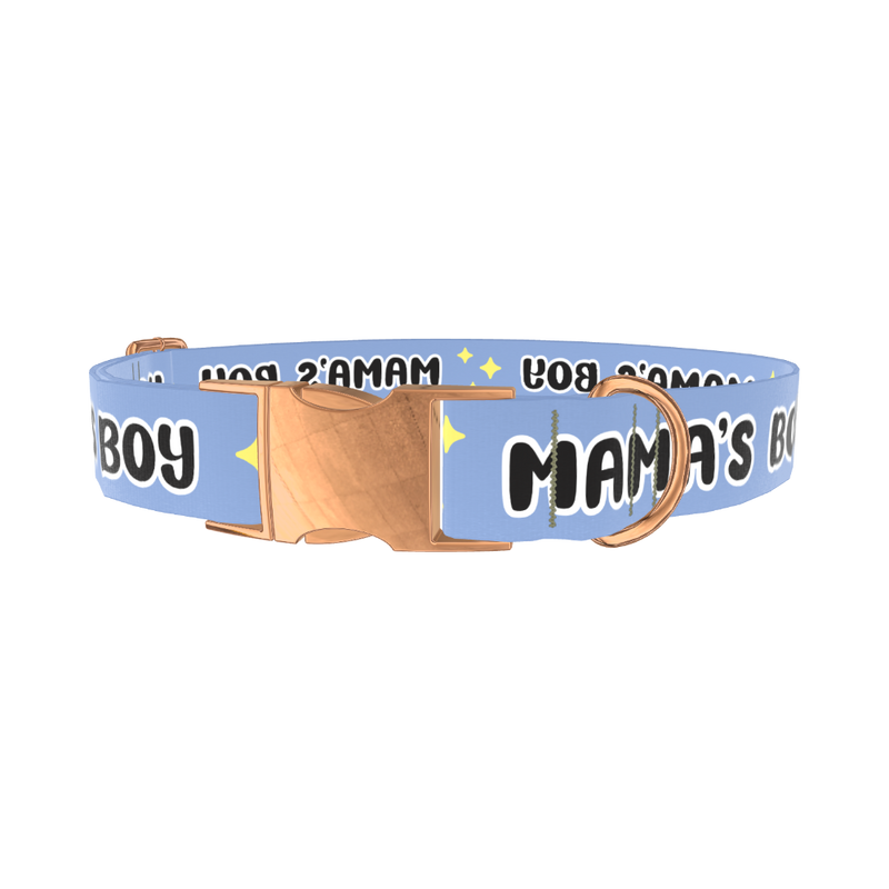 Mamas Boy Dog Collar - metal rose gold