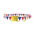 Patriotic Stars and Stripes Dog Collar - metal gold
