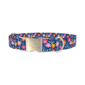 Dark Floral Blossom Dog Collar - metal silver