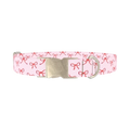 Red Bow Pattern Dog Collar - metal silver