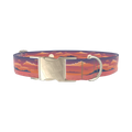 Sunset Ocean Dog Collar - metal silver