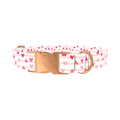 Striped Heart Dog Collar - metal silver