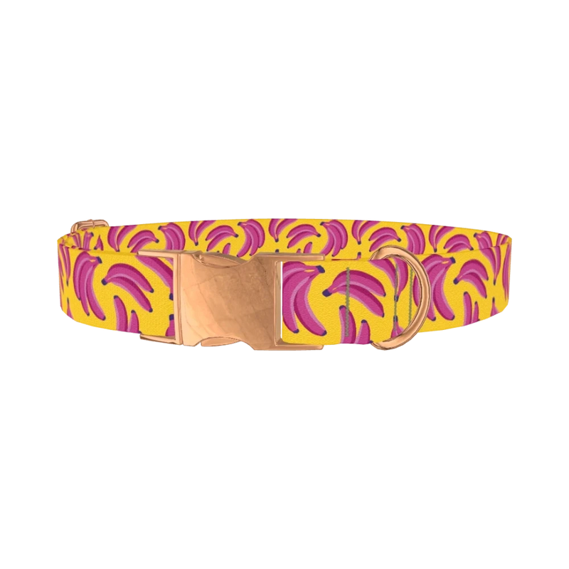 Fruit Banana Dog Collar - metal rose gold