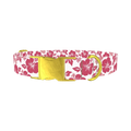 Hibiscus Blossom Dog Collar - metal gold