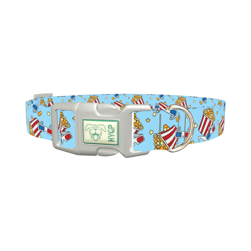 Movie Night Dog Collar - plastic silver