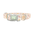 Bohemian Sun and Feather Dog Collar - plastic silver